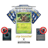 Gros plan sur les détails holographiques Reverse de la carte Pokémon Scarabrute 127-165 Écarlate et Violet 3.5, mettant en valeur le motif brillant.