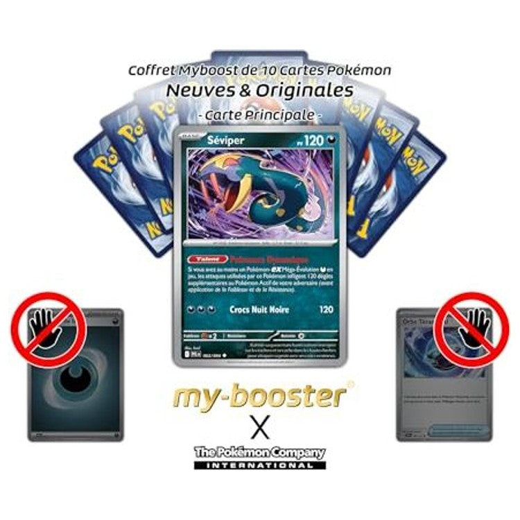 Gros plan sur les détails holographiques Reverse de la carte Pokémon Séviper 062/094 Méga-Évolution 02, mettant en valeur le motif brillant.