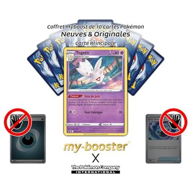 Gros plan sur les effets holographiques de la carte Pokémon Togetic SWSH276 promo, montrant les reflets et le design de l’extension EB12 Tempête Argentée.