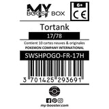 Gros plan sur la carte Tortank Holo 17/78 Pokémon GO, mettant en avant l’illustration brillante et les informations de jeu en français.