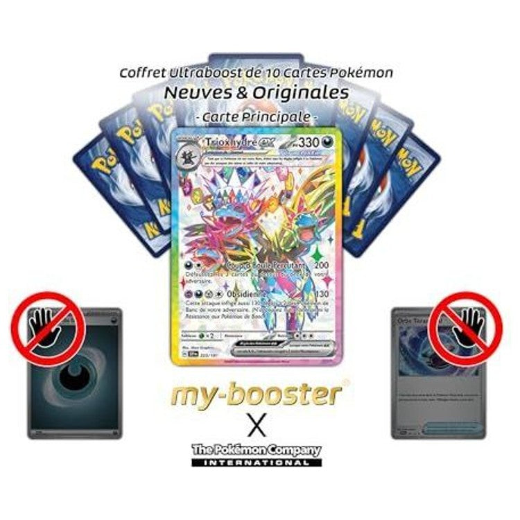 Gros plan sur l’illustration Full Art Téracristal de Trioxhydre ex 223/191, montrant les détails holographiques et la texture de la carte secrète EV08.