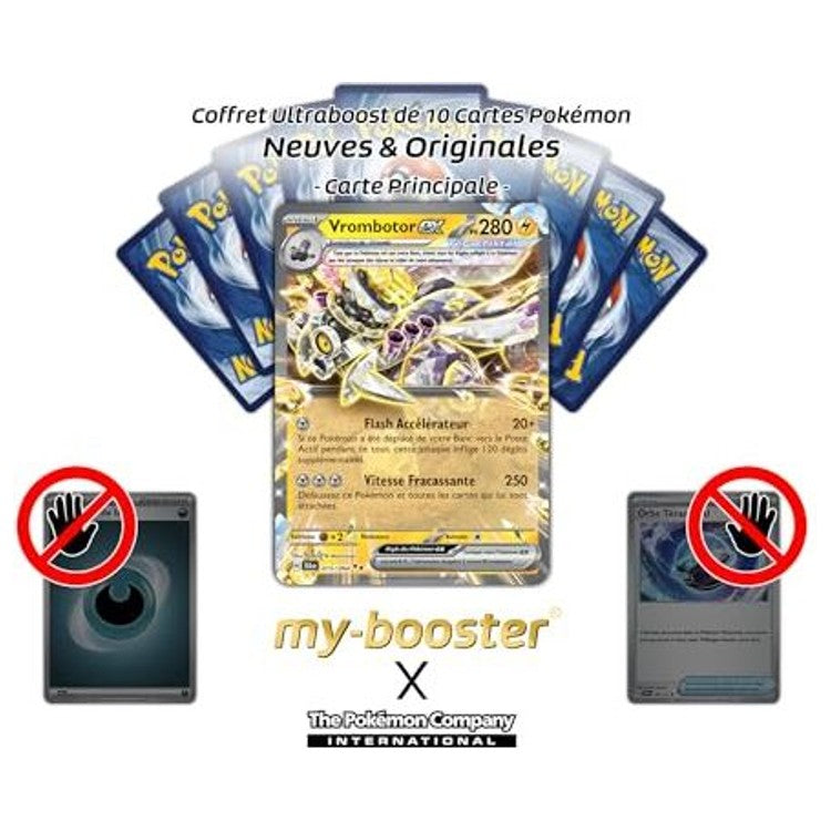 Gros plan sur l’artwork détaillé de la carte Pokémon Vrombotor ex Téracristal ultra rare EV06.5 montrant les effets métalliques et cristallins