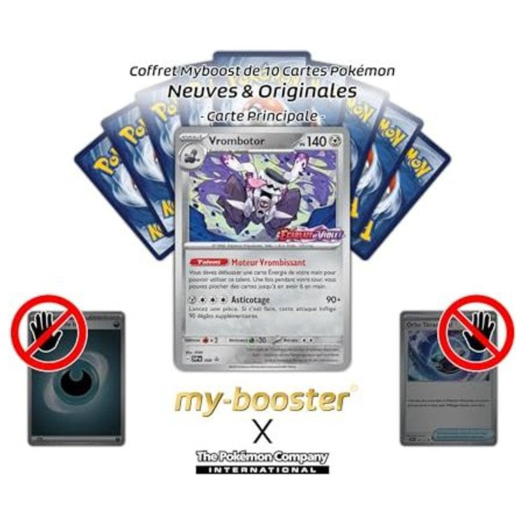 Gros plan sur la carte Pokémon Vrombotor SV008 Holo Écarlate et Violet 1, mettant en valeur les reflets holographiques et les informations de jeu.