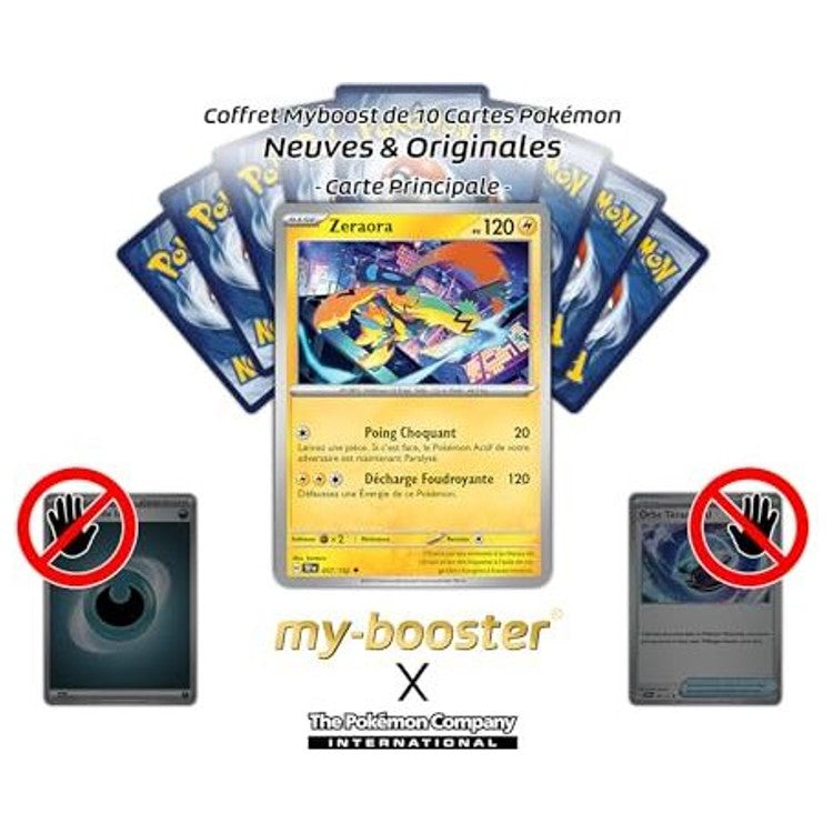 Gros plan sur l’illustration de Zeraora Reverse EV05, montrant les reflets brillants et les détails de la carte Pokémon française Forces Temporelles.