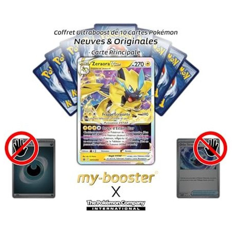 Gros plan sur l’illustration détaillée de Zeraora VSTAR SWSH265, carte promo Épée et Bouclier 12 Tempête Argentée en français