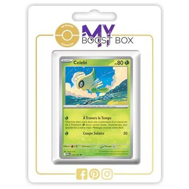 Carte Pokémon Celebi 012/132 en version Reverse du bloc Méga-Évolution 1, vue de face avec l’illustration complète du Pokémon temporel.
