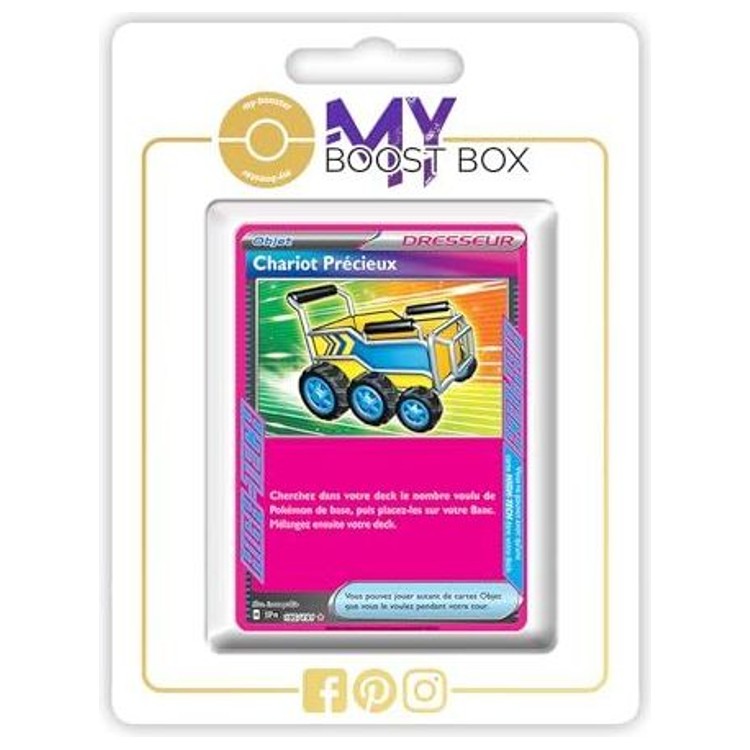 Carte Pokémon Chariot Précieux 185/191 Dresseur High-Tech Holo, recto, issue de l’extension Étincelles Déferlantes du bloc Écarlate et Violet EV08
