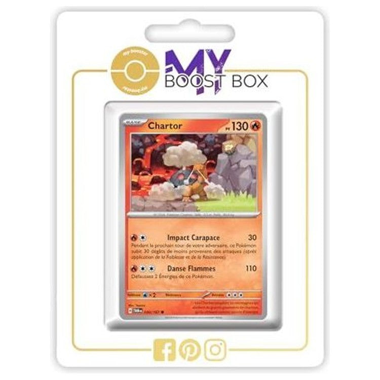 Carte Pokémon Chartor 030/167 en version Reverse de l’extension Mascarade Crépusculaire Écarlate et Violet 06, vue de face en gros plan.