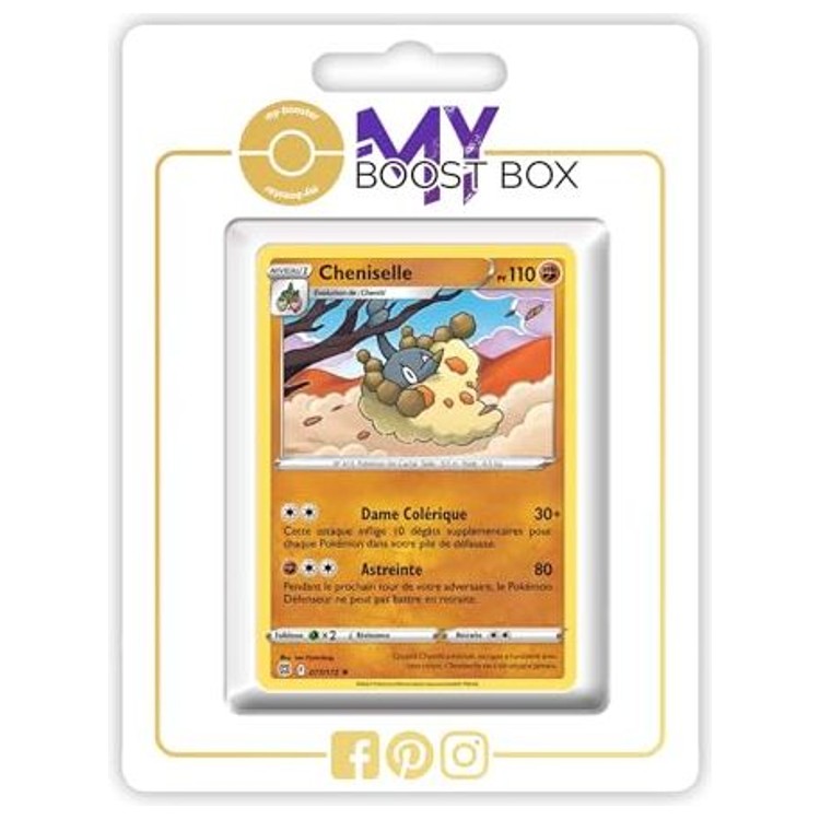 Carte Pokémon Cheniselle 077/172 en version Reverse de l’extension Stars Étincelantes Épée et Bouclier EB09, vue de face en français