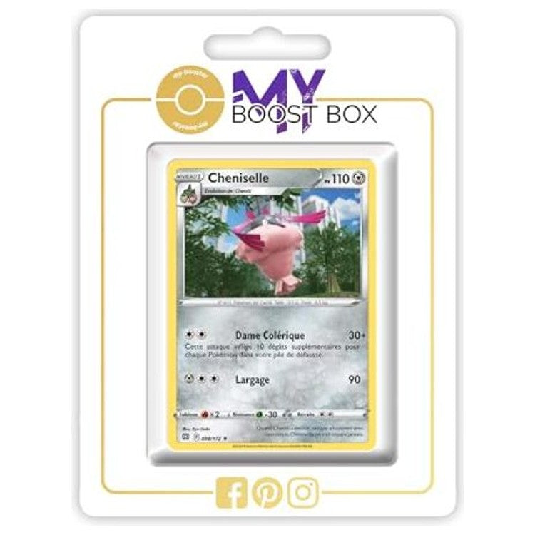 Carte Pokémon Cheniselle 098/172 en version Reverse de l’extension Stars Étincelantes du bloc Épée et Bouclier, vue de face en gros plan.