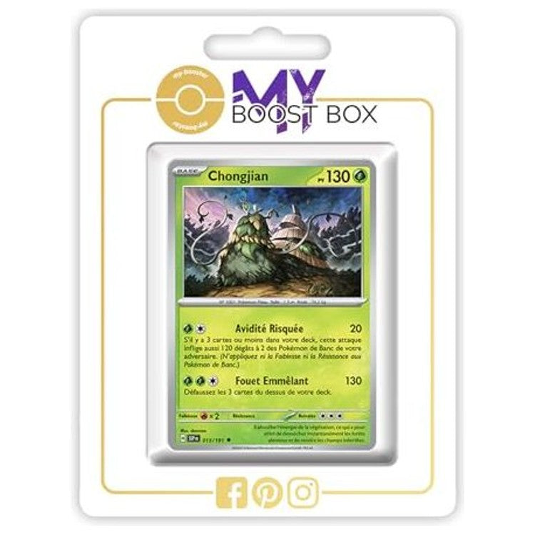 Carte Pokémon Chongjian 015/191 en version Reverse de l’extension Étincelles Déferlantes, recto détaillé en français du bloc Écarlate et Violet EV08