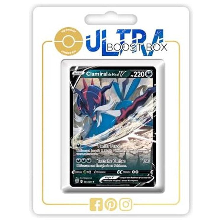 Carte Pokémon Clamiral de Hisui V 101/189 en français, recto, issue de l’extension Astres Radieux du bloc Épée et Bouclier EB10