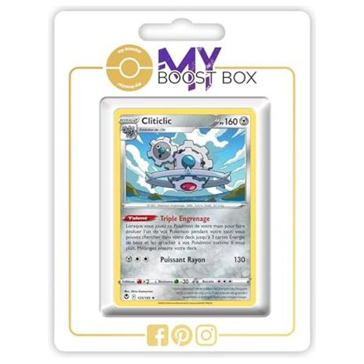 Carte Pokémon Cliticlic 125/195 en version Reverse de l’extension Tempête Argentée Épée et Bouclier 12, vue de face en français