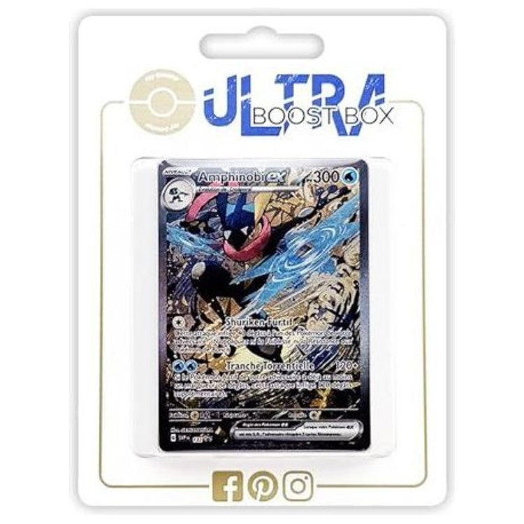 Coffret Myboost Amphinobi ex Fable Nébuleuse contenant la carte Ultra Rare SV132 et 9 autres cartes Pokémon françaises officielles