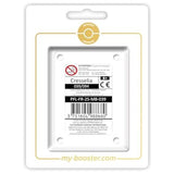 Coffret Myboost avec la carte Cresselia 039/094 Reverse Flammes Fantasmagoriques et 9 autres cartes Pokémon françaises assorties.