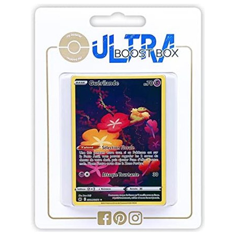 Coffret Myboost mettant en avant la carte Guérilande GG14/GG70 Zénith Suprême accompagnee de 9 autres cartes Pokemon francaises neuves