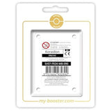 Coffret Myboost Koraidon Couronne Stellaire contenant la carte Reverse 090/142 et 9 autres cartes Pokémon françaises variées présentées ensemble.