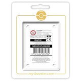Coffret Myboost Méga-Évolution 1 avec la carte principale Méga-Mysdibule ex 094/132 et 9 autres cartes Pokémon françaises complémentaires visibles.