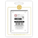 Coffret Myboost Mygavolt ex EV07 Couronne Stellaire contenant la carte secrète 159/142 et 9 autres cartes Pokémon françaises assorties.