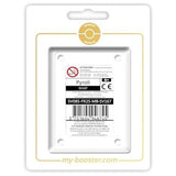 Coffret Myboost Évolutions Prismatiques avec la carte Pyroli SV167 Holo mise en avant et 9 autres cartes Pokémon françaises incluses.