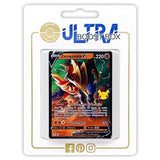 Coffret Myboost Zamazenta V 18/25 Célébrations contenant la carte Ultra Rare et 9 autres cartes Pokémon françaises neuves et certifiées.