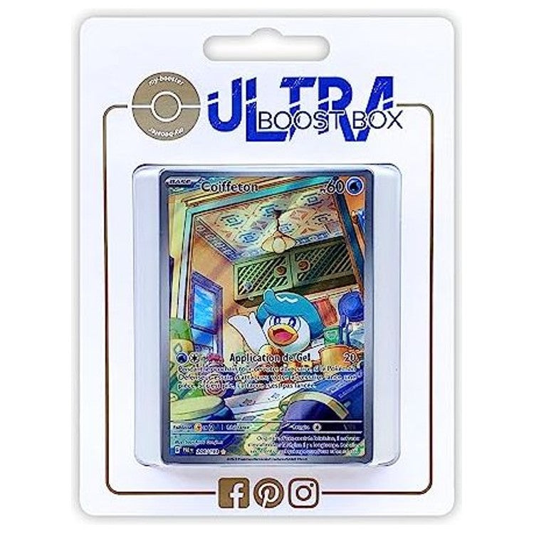 Coffret Ultraboost X Écarlate et Violet 02 incluant la carte Pokémon Coiffeton 206/193 Gallery Secrète et 9 autres cartes françaises neuves
