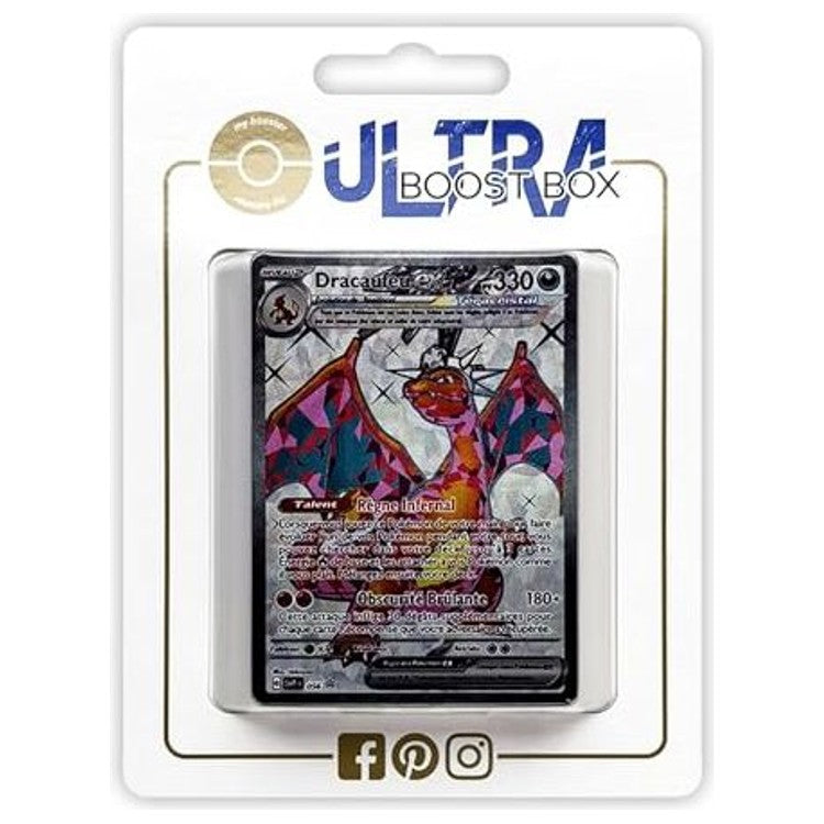 Coffret Ultraboost X contenant la carte Dracaufeu ex SV056 Full Art Téracristal et 9 autres cartes Pokémon françaises neuves