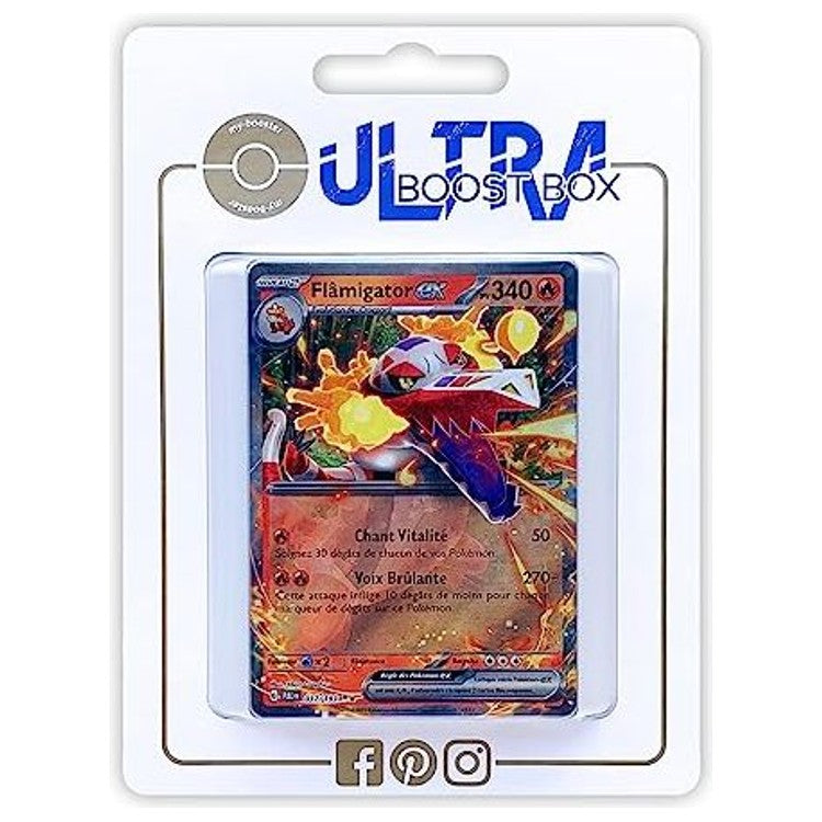 Coffret Ultraboost X Écarlate et Violet 02 avec Flamigator ex 037/193 et 9 autres cartes Pokémon françaises neuves et certifiées officielles