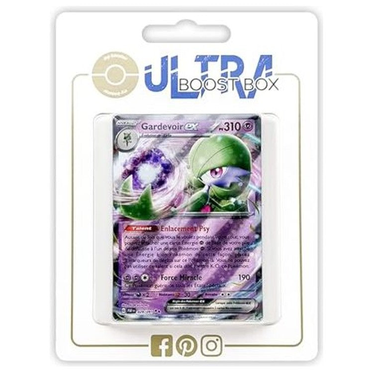 Coffret Ultraboost Écarlate et Violet 4.5 avec Gardevoir ex en vedette et 9 cartes Pokémon françaises supplémentaires certifiées officielles