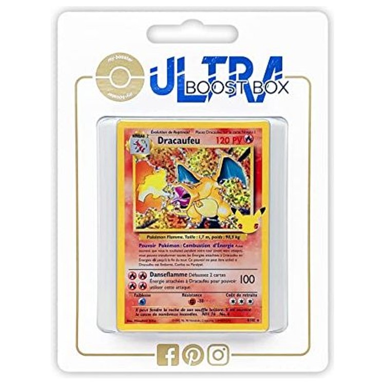 Coffret My-Booster Ultraboost avec la carte Dracaufeu 4/102 Holo Collection Classique et 9 autres cartes Pokémon françaises neuves