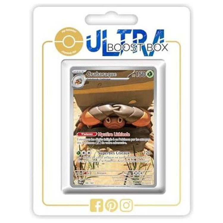 Carte Pokémon Crabaraque 186/182 Alternative Pokémon Gallery Secrète, recto en français de l’extension Écarlate et Violet 10 Rivalités Destinées