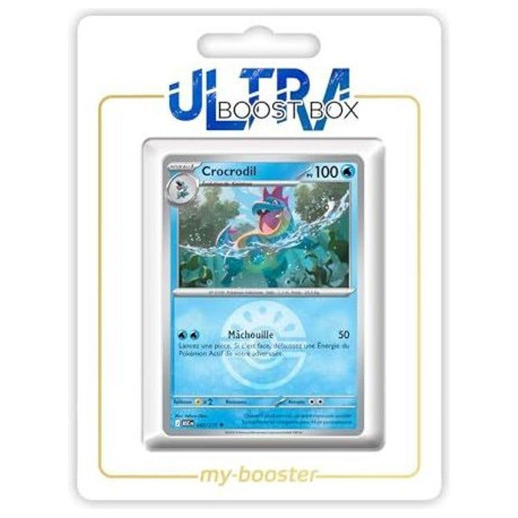 Carte Pokémon Crocodil 042/217 en version Reverse de l’extension Héros Transcendants, vue de face avec le Pokémon de type Eau en gros plan.