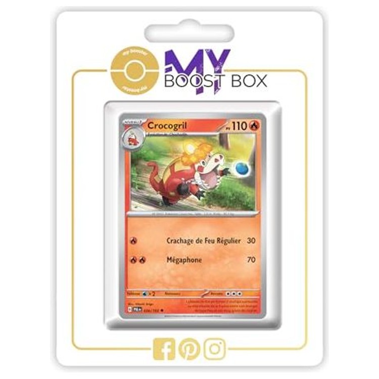 Carte Pokémon Crocogril 036/193 en version Reverse de l’extension Évolutions à Paldea Écarlate et Violet 02, vue de face détaillée.