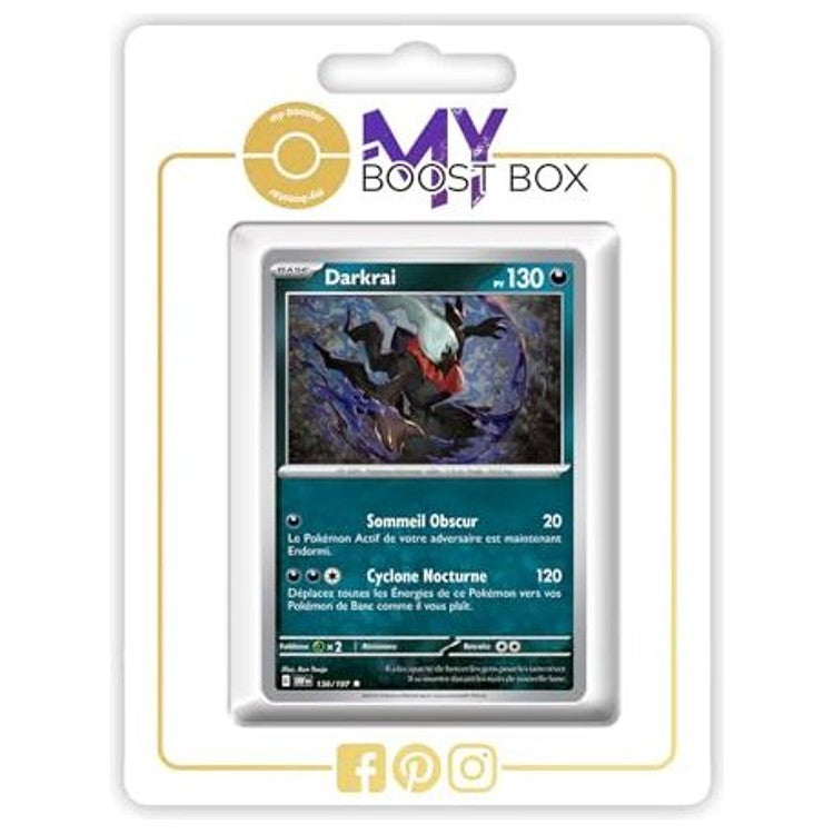 Carte Pokémon Darkrai 136/197 en version Holo ou Reverse, recto, issue de l’extension Flammes Obsidiennes Écarlate et Violet 03