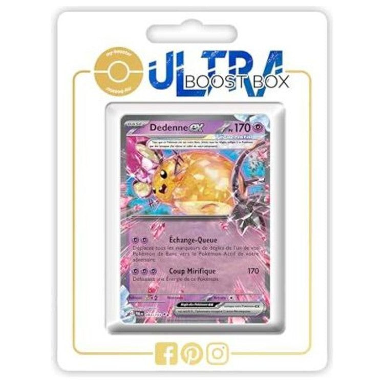 Carte Pokémon Dedenne ex 093/193 Téracristal, édition française de l’extension Évolutions à Paldea EV02, vue de face en gros plan.