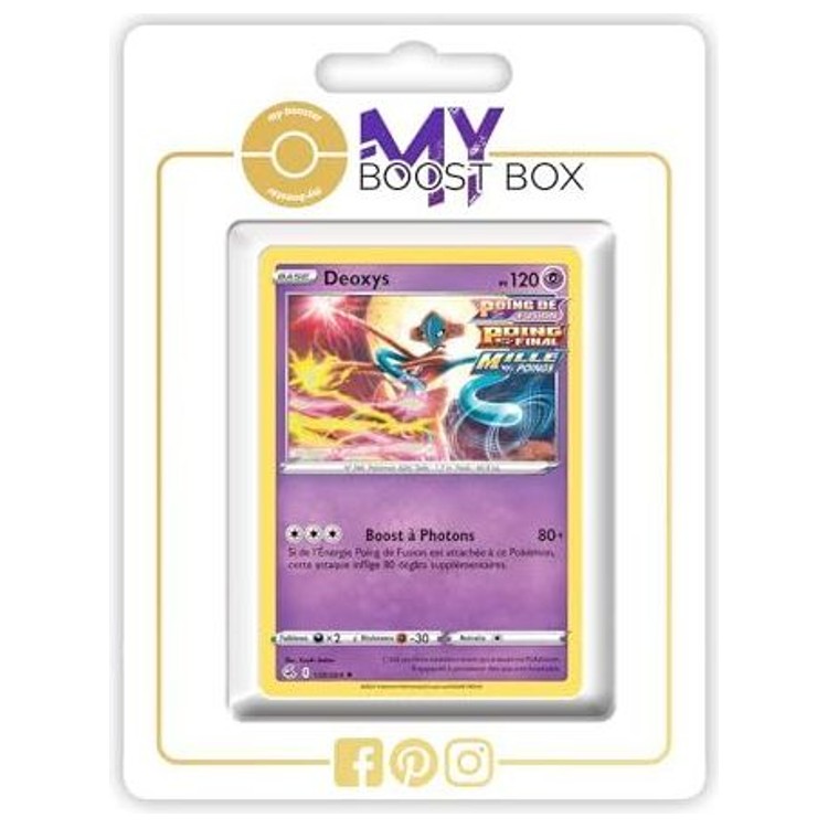 Carte Pokémon Deoxys 120/264 en version Holo ou Reverse, recto, issue de l’extension Poing de Fusion Épée et Bouclier 08