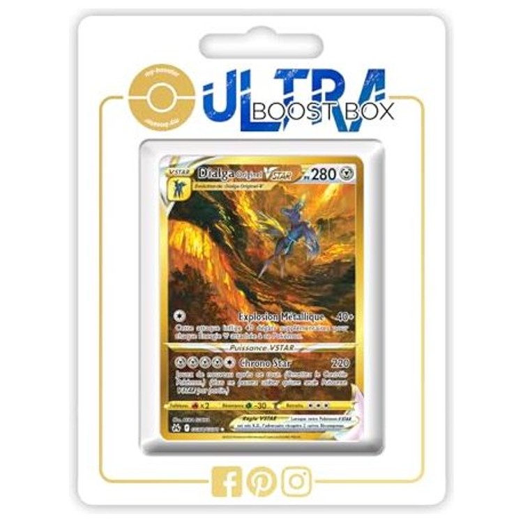 Carte Pokemon Dialga Originel VSTAR GG68/GG70 Gold Alternative Pokemon Gallery Secrete de l extension Zenith Supreme, vue de face en francais