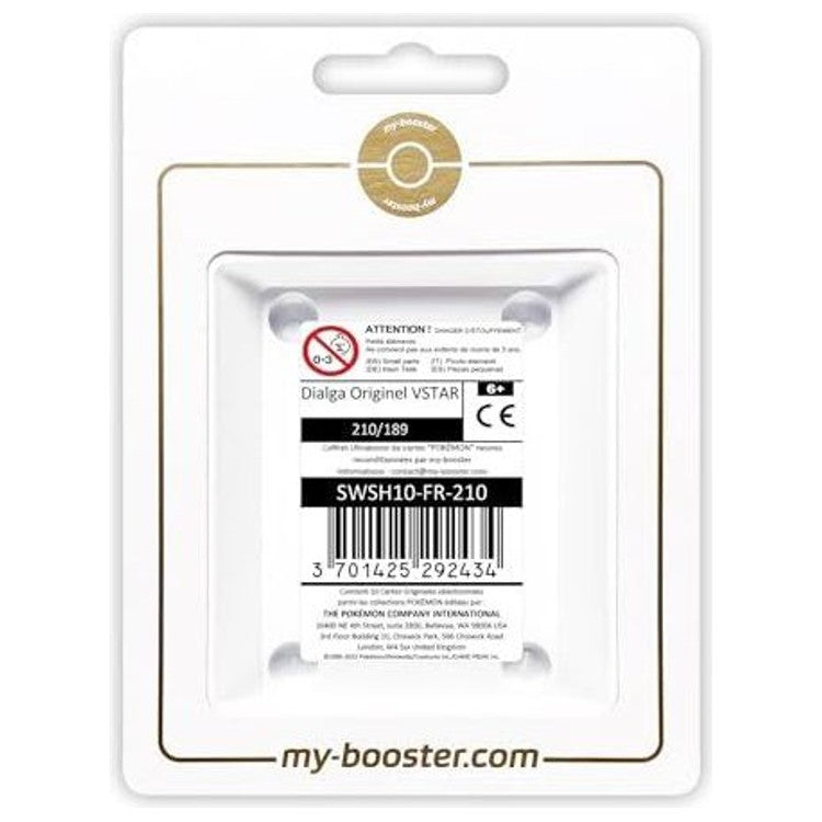 Carte Pokémon Dialga Originel VSTAR 210/189 Secrète Gold, recto en français de l’extension Astres Radieux SWSH10 avec artwork doré détaillé.
