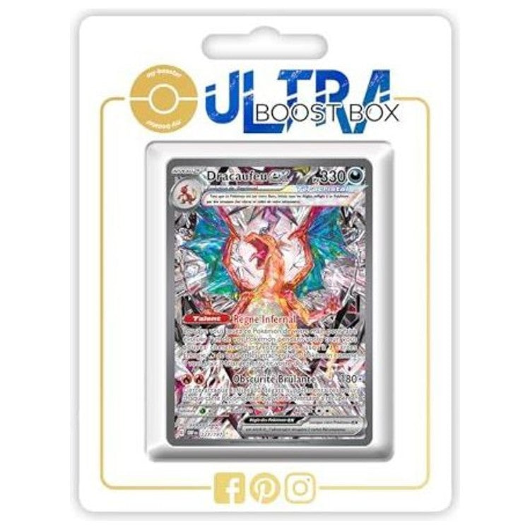 Carte Pokémon Dracaufeu ex 223/197 version Alternative Pokémon Gallery Téracristal secrète, recto, extension Flammes Obsidiennes Écarlate et Violet 03