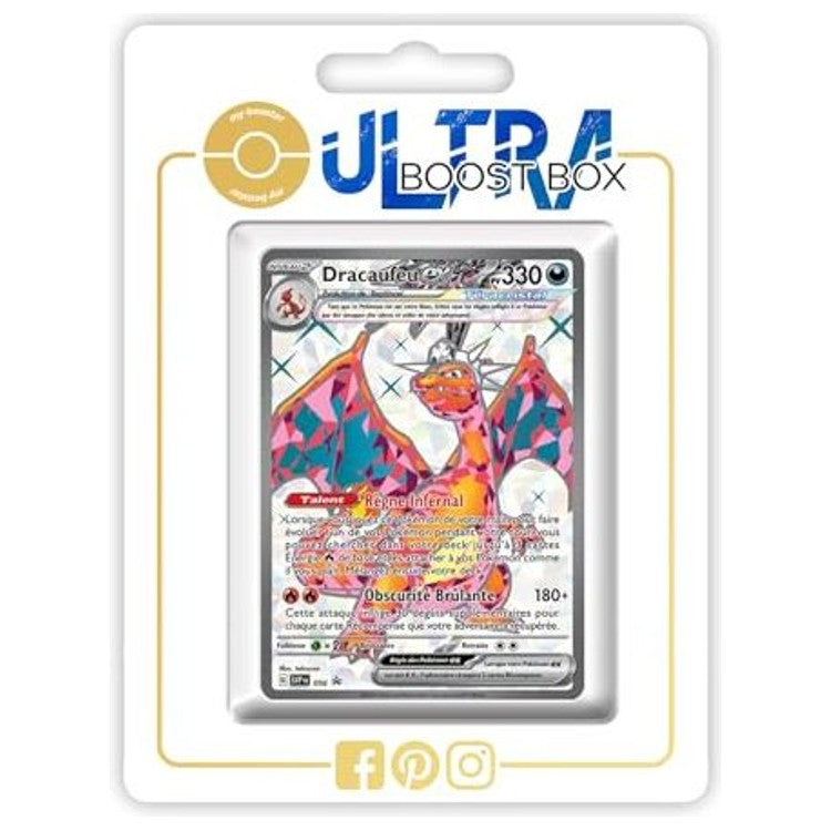 Carte Pokémon Dracaufeu ex SV056 Full Art Téracristal, vue de face, issue de l’extension Flammes Obsidiennes Écarlate et Violet 03