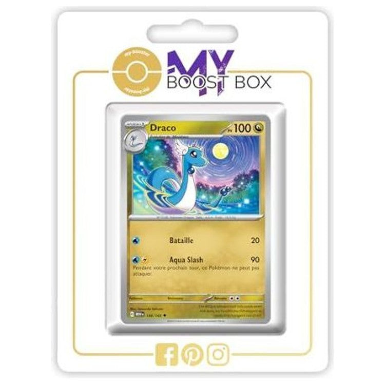 Carte Pokémon Draco 148/165 en version Reverse de l’extension 151 Écarlate et Violet 3.5, vue de face avec le Pokémon Dragon en gros plan