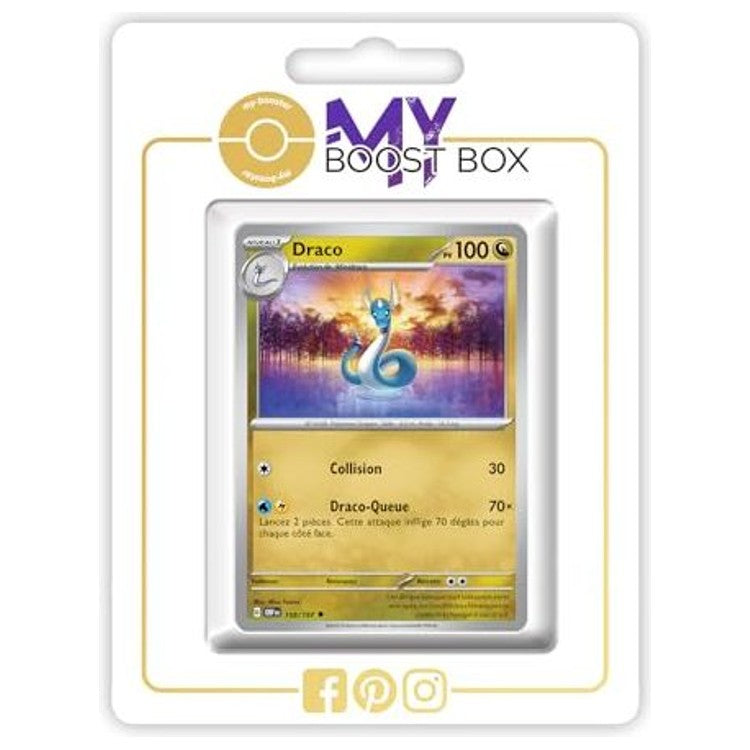 Carte Pokémon Draco 158/197 en version Reverse de l’extension Écarlate et Violet 3 Flammes Obsidiennes, vue de face en français