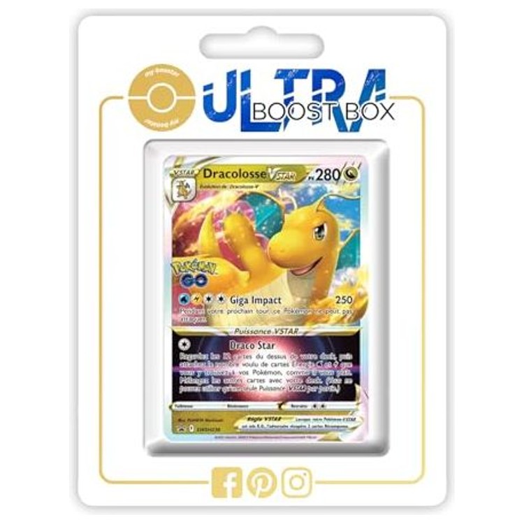 Carte Pokémon Dracolosse VSTAR SWSH236 promo, vue de face, issue de la mini-extension Pokémon GO du bloc Épée et Bouclier.