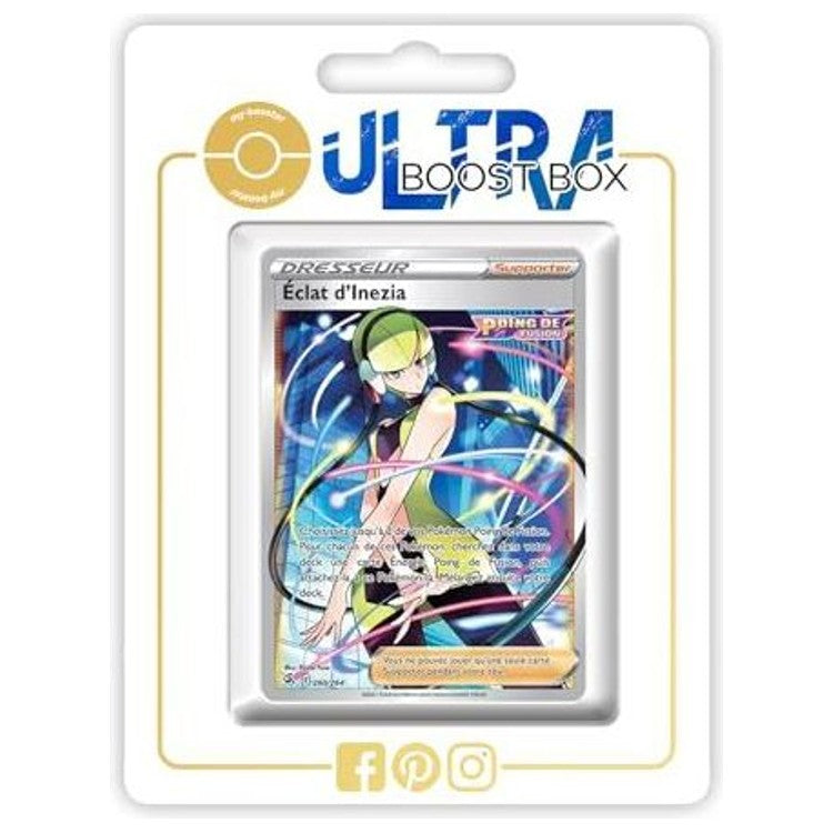 Carte Pokémon Dresseur Éclat d’Inezia 260/264 Full Art de l’extension Poing de Fusion Épée et Bouclier 08, vue de face en gros plan.