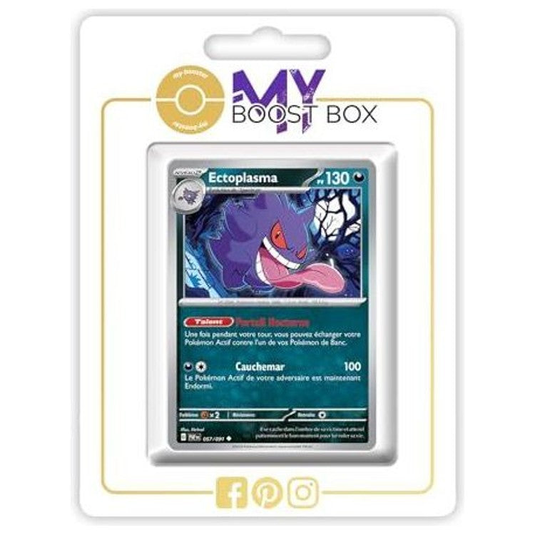 Carte Pokémon Ectoplasma 057/091 Reverse de l’extension Destinées de Paldea Écarlate et Violet 4.5, vue de face en gros plan.