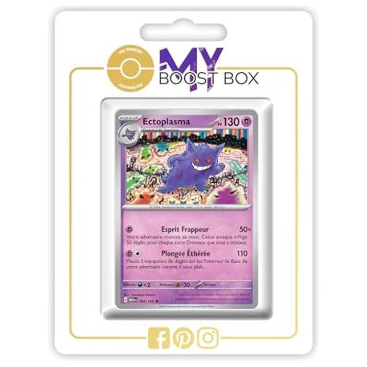 Carte Pokémon Ectoplasma 094/165 Holo ou Reverse de la mini-extension Écarlate et Violet 3.5 151, vue de face en gros plan.
