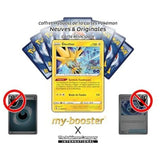 Carte Électhor devant plusieurs cartes Pokémon retournées, sur un visuel présentant un ensemble de dix cartes.
