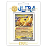 Carte Pokémon Électhor ex 145/165 en français, recto détaillé de l’édition Écarlate et Violet 3.5 151 dans un coffret Myboost.