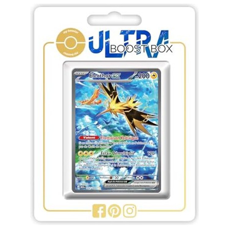 Carte Pokémon Électhor ex 202/165 Alternative Pokémon Gallery Secrète, recto, issue de l’extension Écarlate et Violet 3.5 151 en français