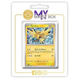 Carte Pokémon Électhor SV157 Holo de l’extension Étincelles Déferlantes, bloc Écarlate et Violet 08, vue de face détaillée.